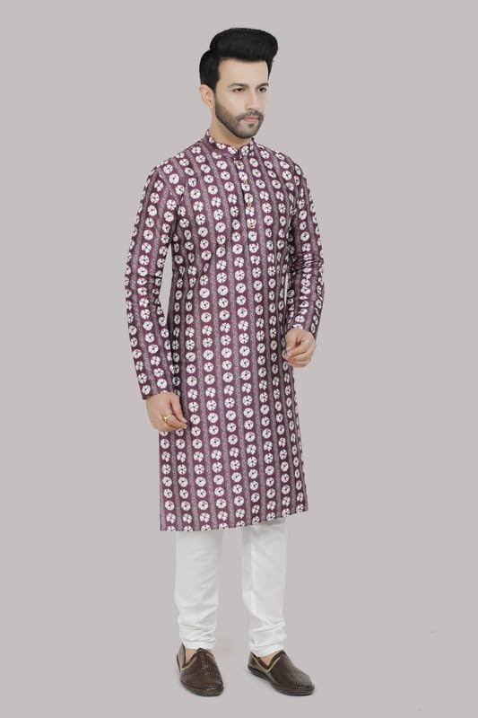 Logass Men Silk Blend Kurta Pyjama Set - Image 4