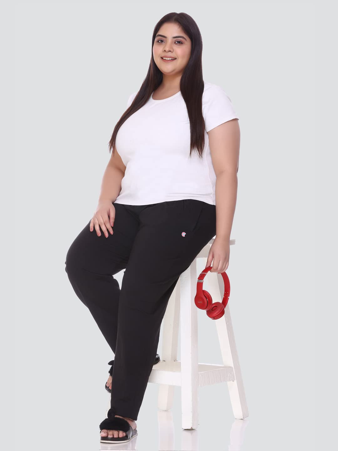 CUPID Women's Cotton Track Pants - Black - Image 2