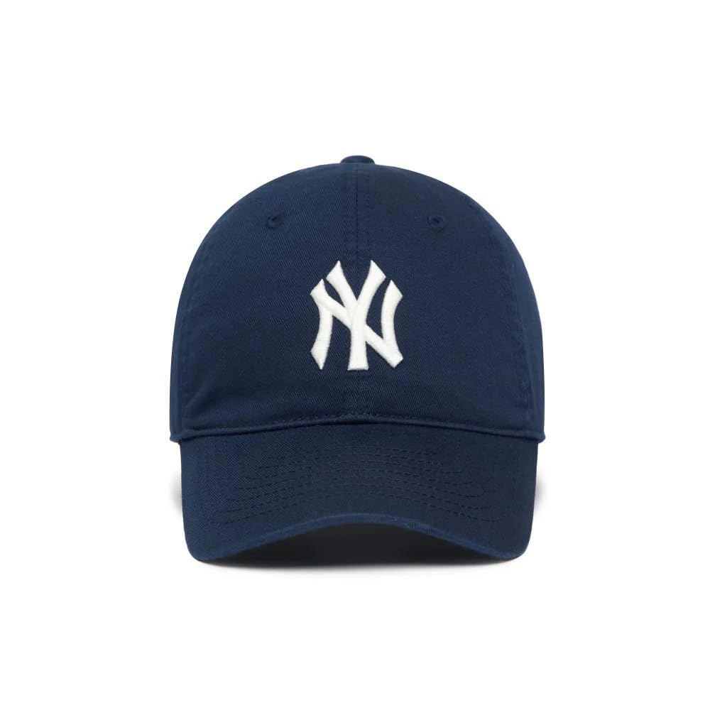 lowercase Unisex Cotton NY Baseball Cap - Navy White - Image 4