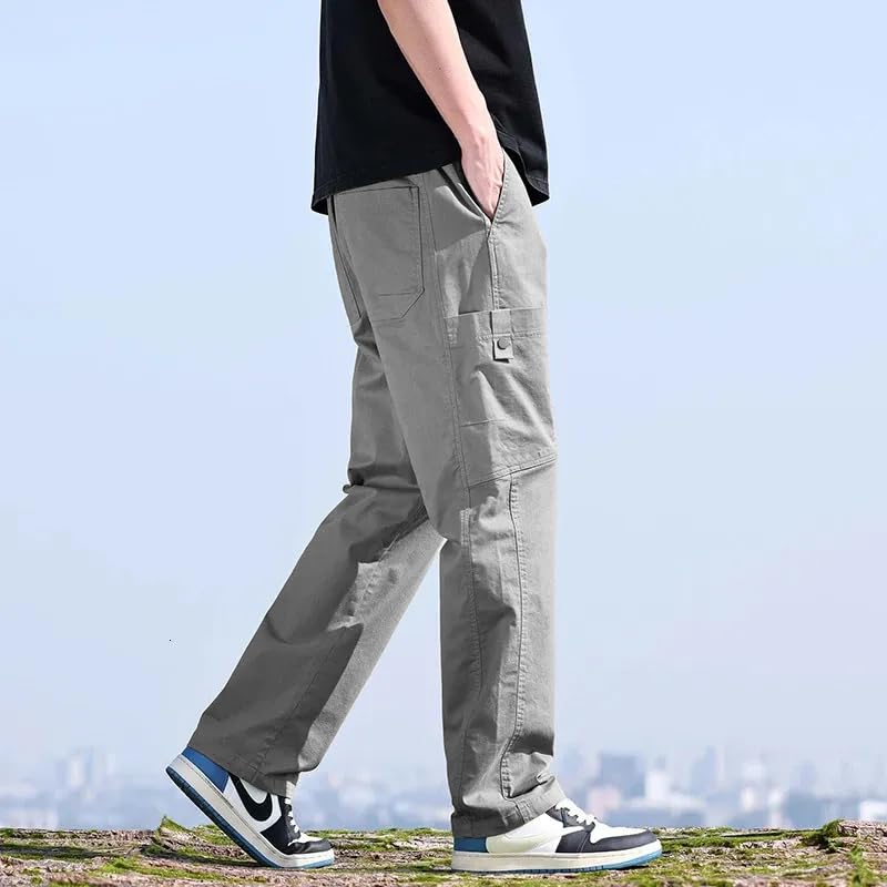 LOUIS SENSE Men High Rise Loose Pants Grey - Image 4