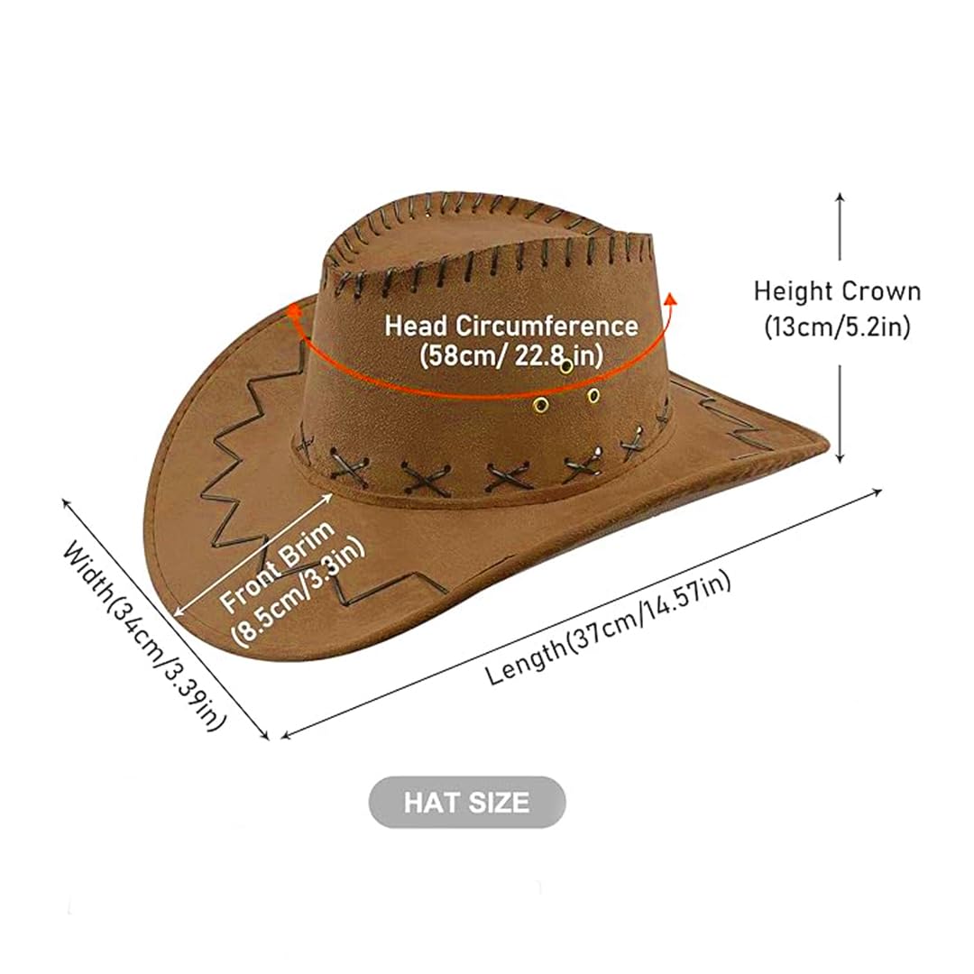 Velvet Brown Cowboy Hat for Men & Women - Image 4