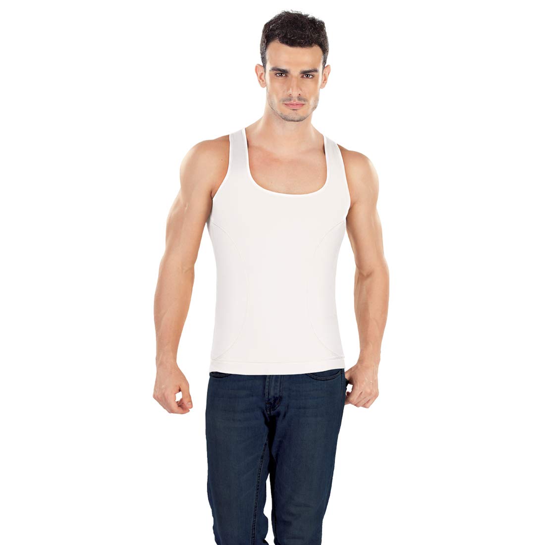 dermawear Men Zenrik High Compression Shapewear Vest - White
