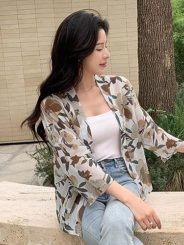 TOPLOT Yellow Georgette Floral Shrug Top for Women - Image 2