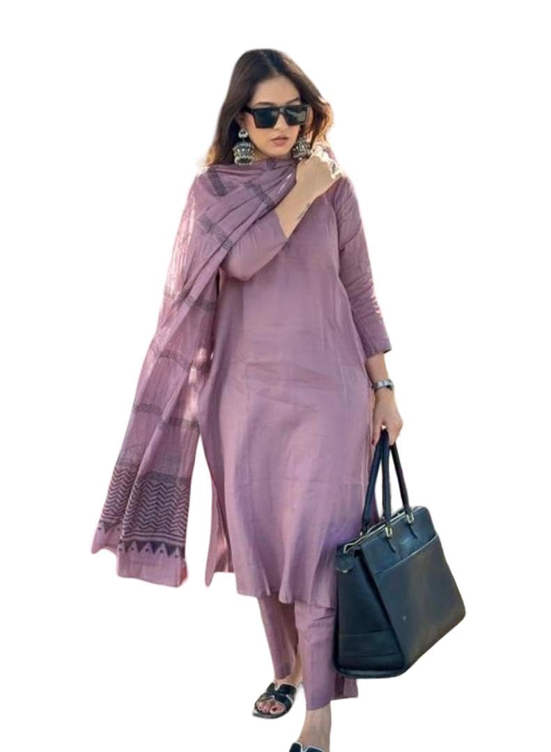 GarbGlide Women's Rayon Kurta Set