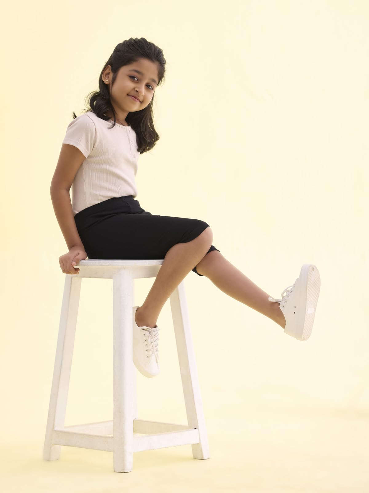 GO COLORS Girls Cycling Shorts - Black - Image 3