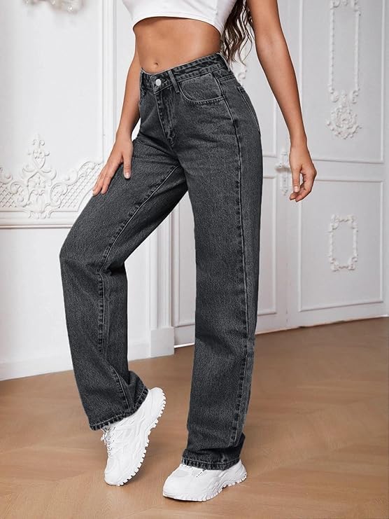 High Waist Black Denim Jeans for Women - Image 4