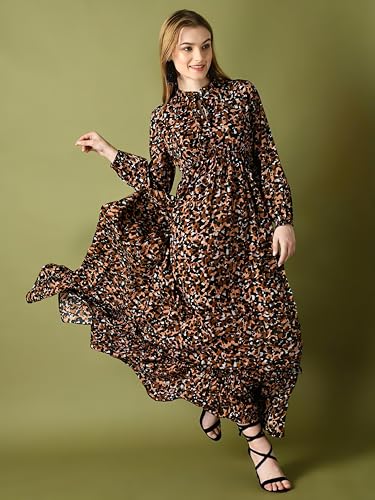 KZULLY Women's Floral Crepe Maxi Dress - Black - Image 2