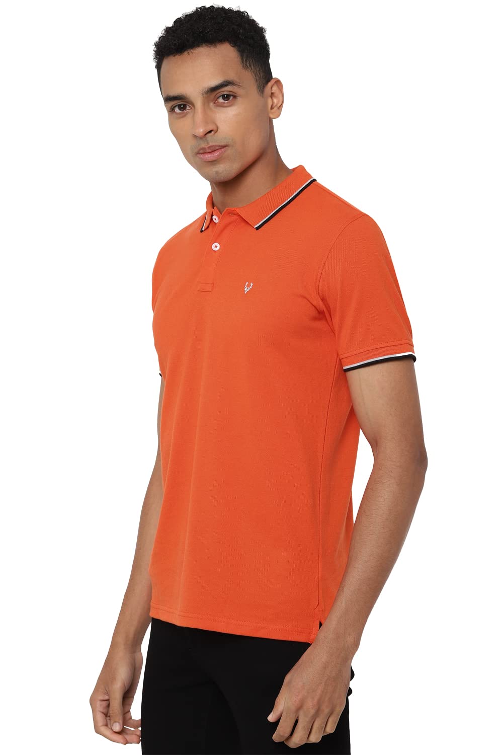 Allen Solly Men's Plain Polo - Orange - Image 2