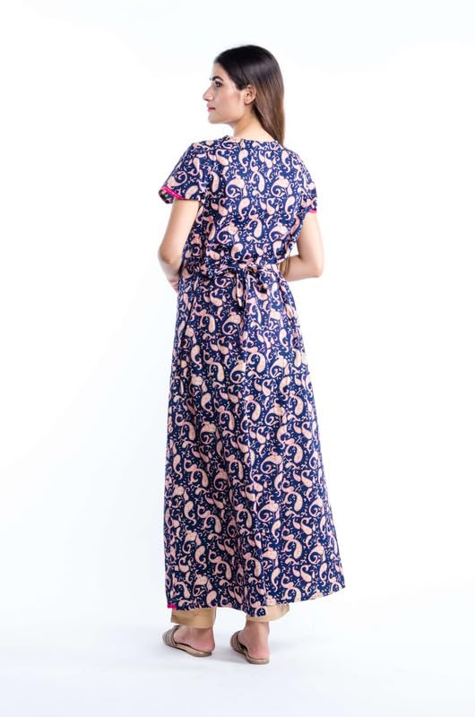 NIHSAMAH Cotton Night Gown for Women - Angrakha Style - Image 2