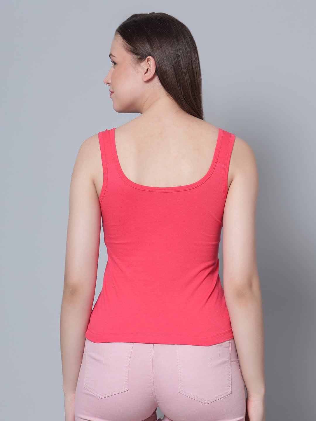 Aimly Women's Carrot Wine Cotton Camisole Set - Image 3