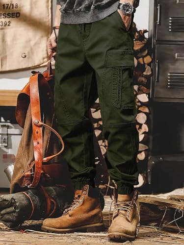 Lymio Men Cargo Pants - Green - Image 4