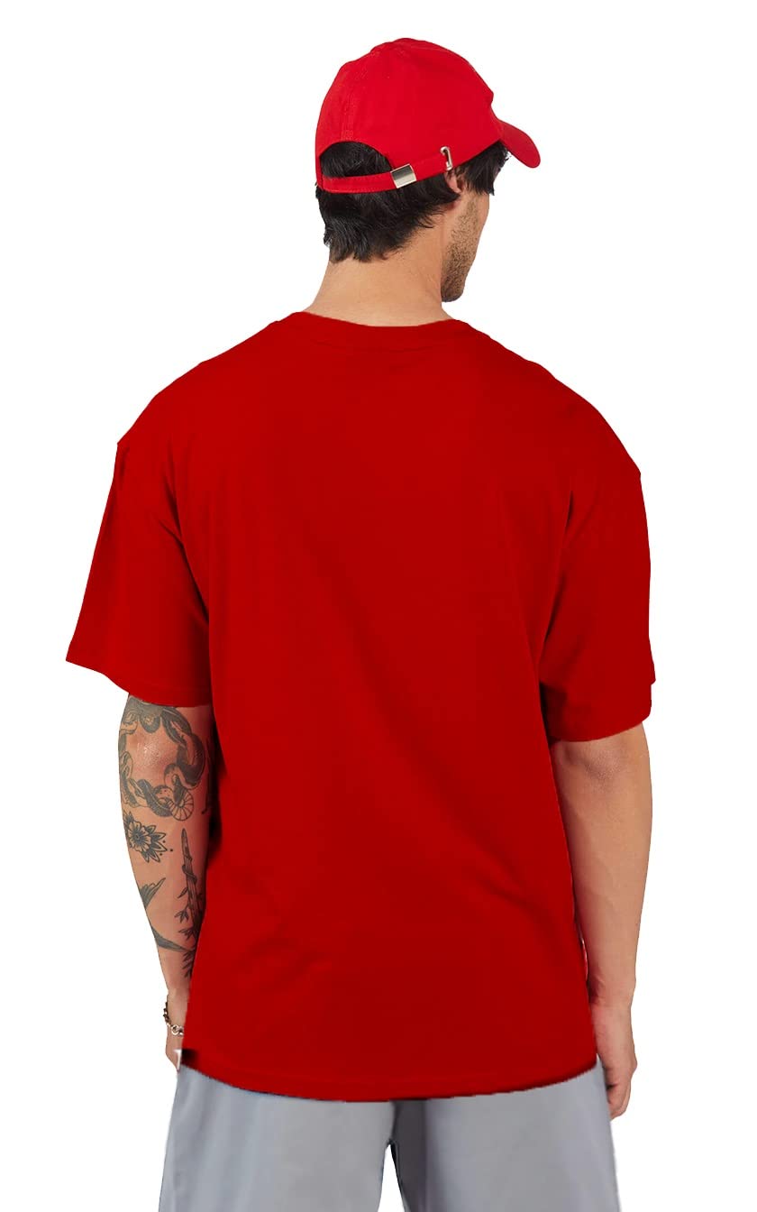 LEOTUDE Men's Oversized T-Shirt - Wild Red Purple - Image 3