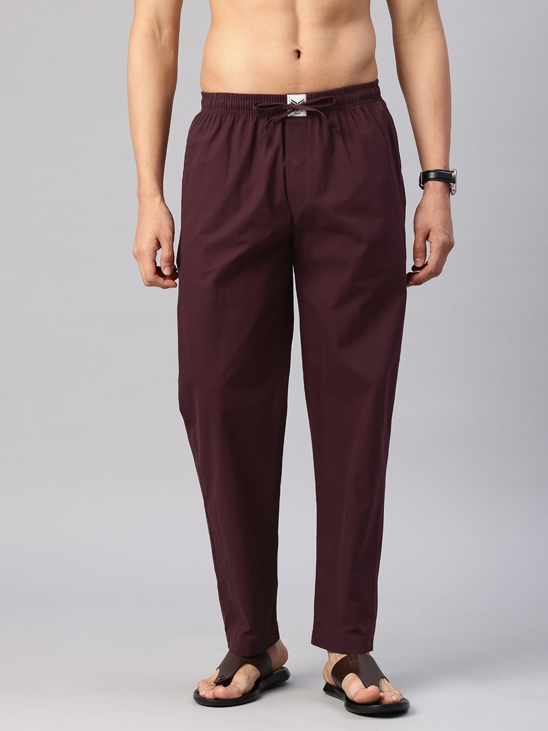 Majestic Man Cotton Lounge Pants - Wine - Image 2