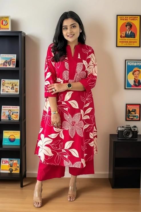 MEERA FAB Women's Cotton Printed Kurta Set - Image 4