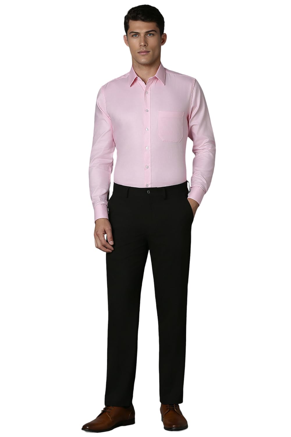 Louis Philippe Men's Cotton Slim Fit Shirt - Pink - Image 5