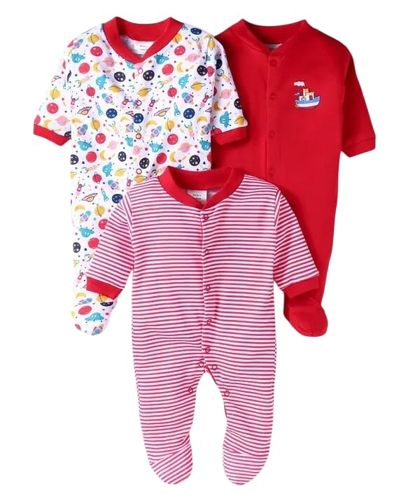 GarbGlide Baby Rompers - Red