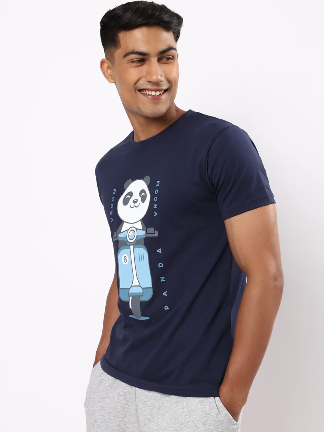 Bewakoof Men's Graphic Print Cotton T-Shirt - Blue - Image 2