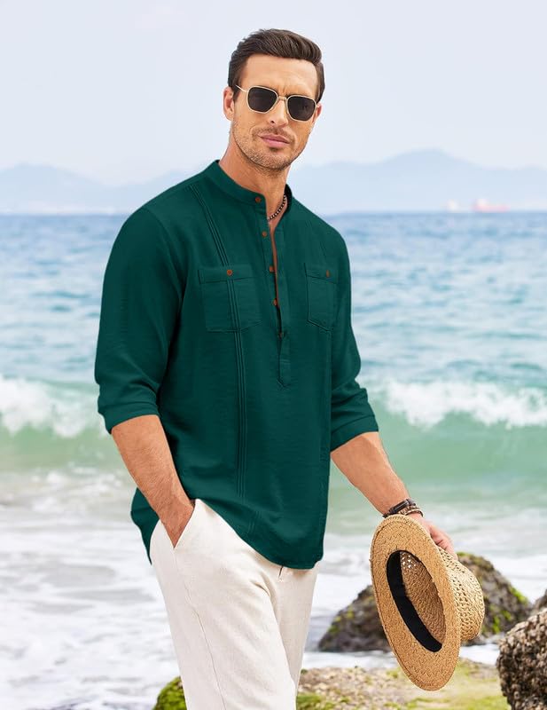 Macsivo Men's Green Cotton Blend Kurta - Image 4