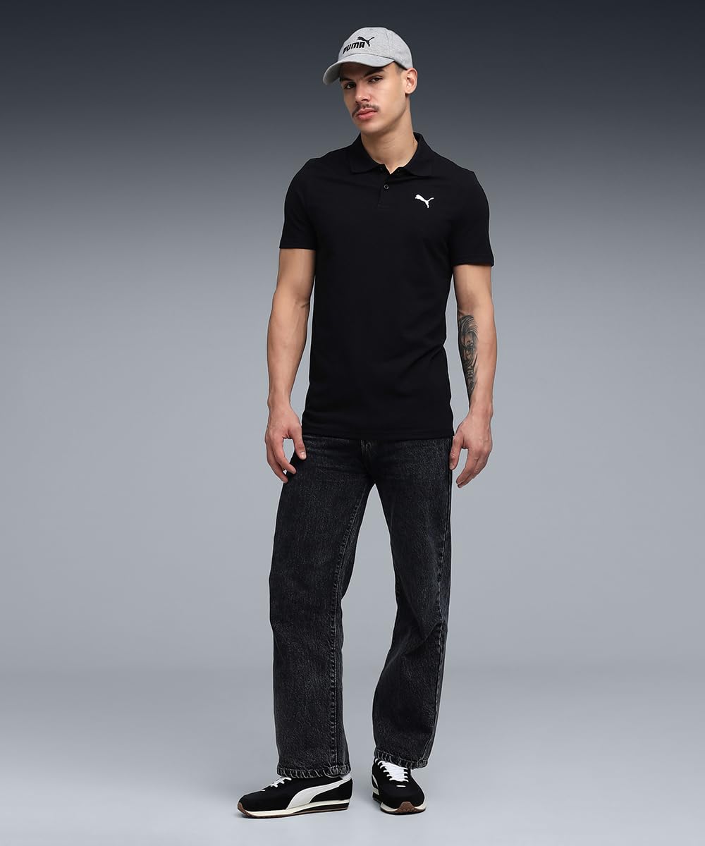 PUMA Men's Cotton Solid Slim Fit T-Shirt - Black - Image 3
