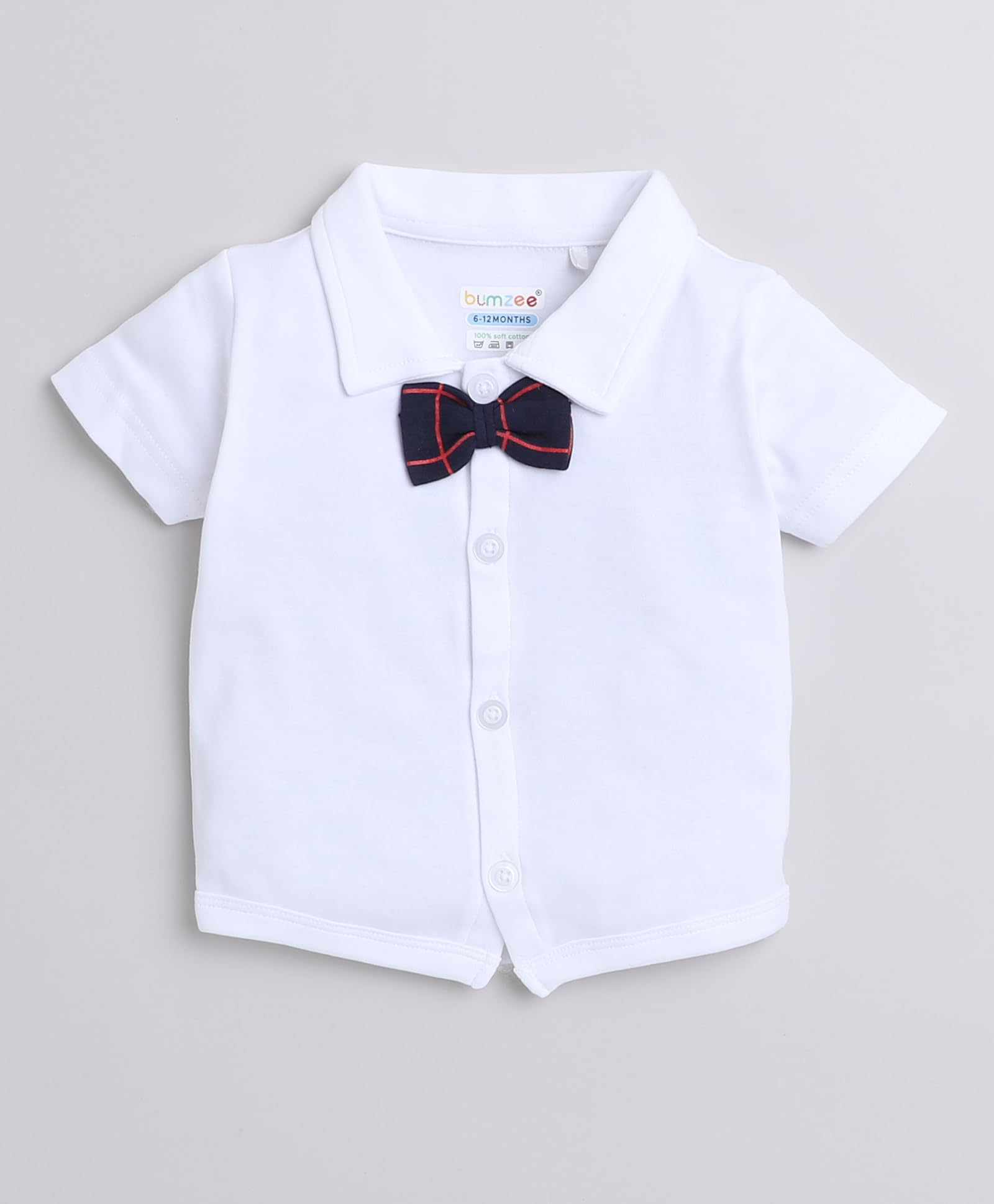 BUMZEE Boys Shirt & Short Set - Navy & White - Image 2