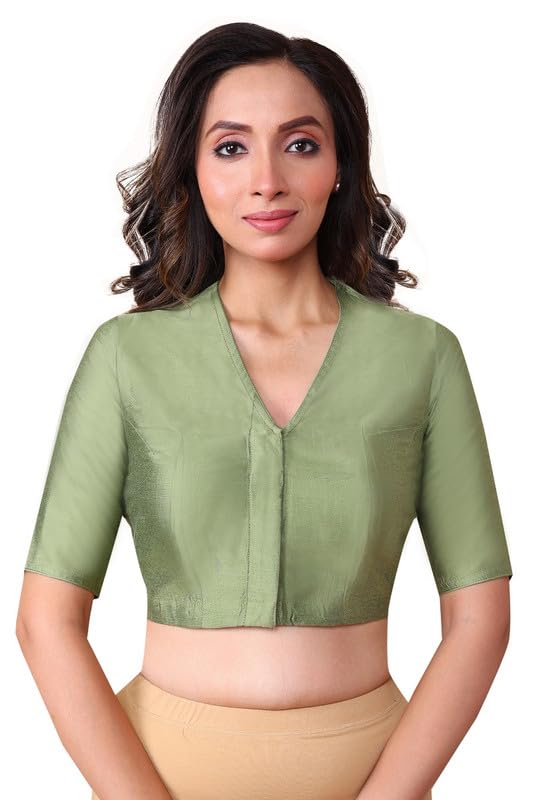 RENE Women Green Cotton Tussar Blouse