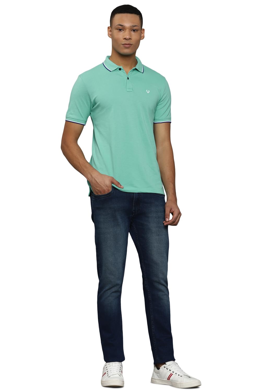 Allen Solly Men's Green Polo T-Shirt - Image 5