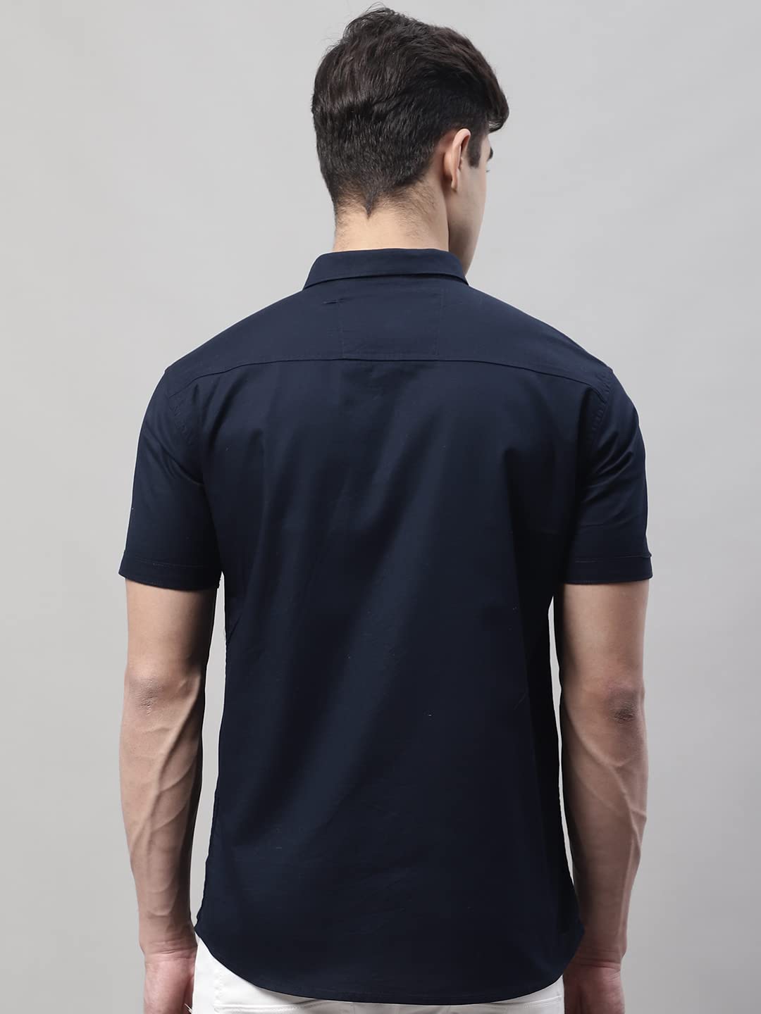 Majestic Man Cotton Shirt for Men - Navy Blue - Image 5
