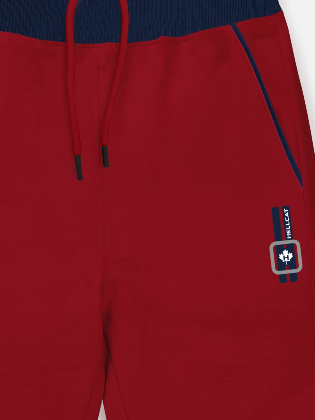 HELLCAT Boys Track Pants - Maroon Grey - Image 4