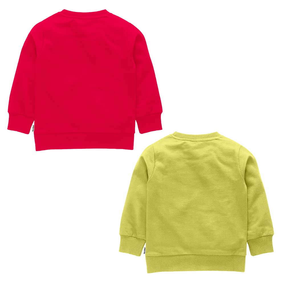 NammaBaby Girls Fleece Sweatshirts - Red & Yellow - Image 2