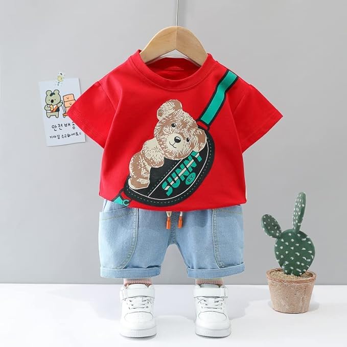 Googo Fashion Boy Sweatshirt Set - Red - Image 2