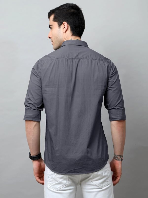 Tee Projekt Men's Grey-Maroon Cotton Shirt - Image 2