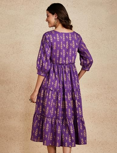 Myx Women's Cotton A-Line Dress - Purple - Image 2