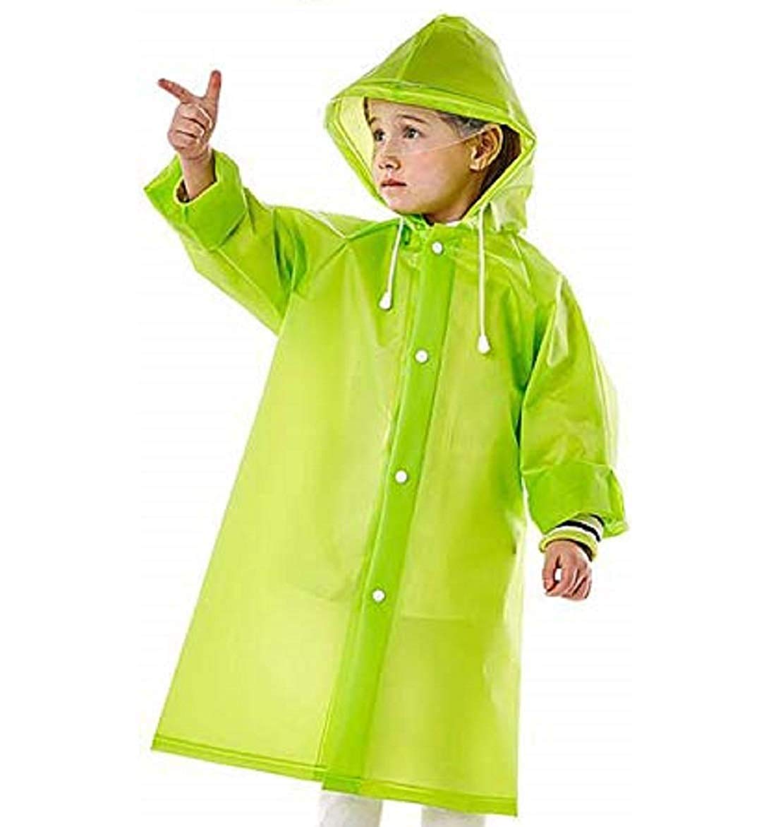 Krystle Kid's Girl's PVC Raincoat - Green