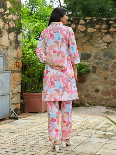 Leriya Fashion Women's Rayon Floral Western Coord Set - Pink - Image 2