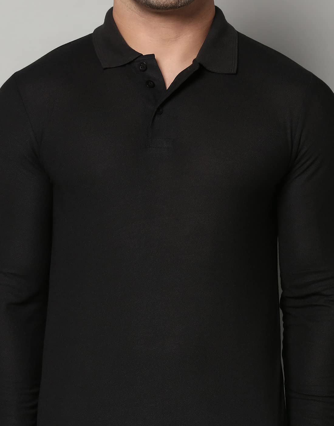 INKKR Men's Black Polo T-Shirt - Full Sleeve - Image 5
