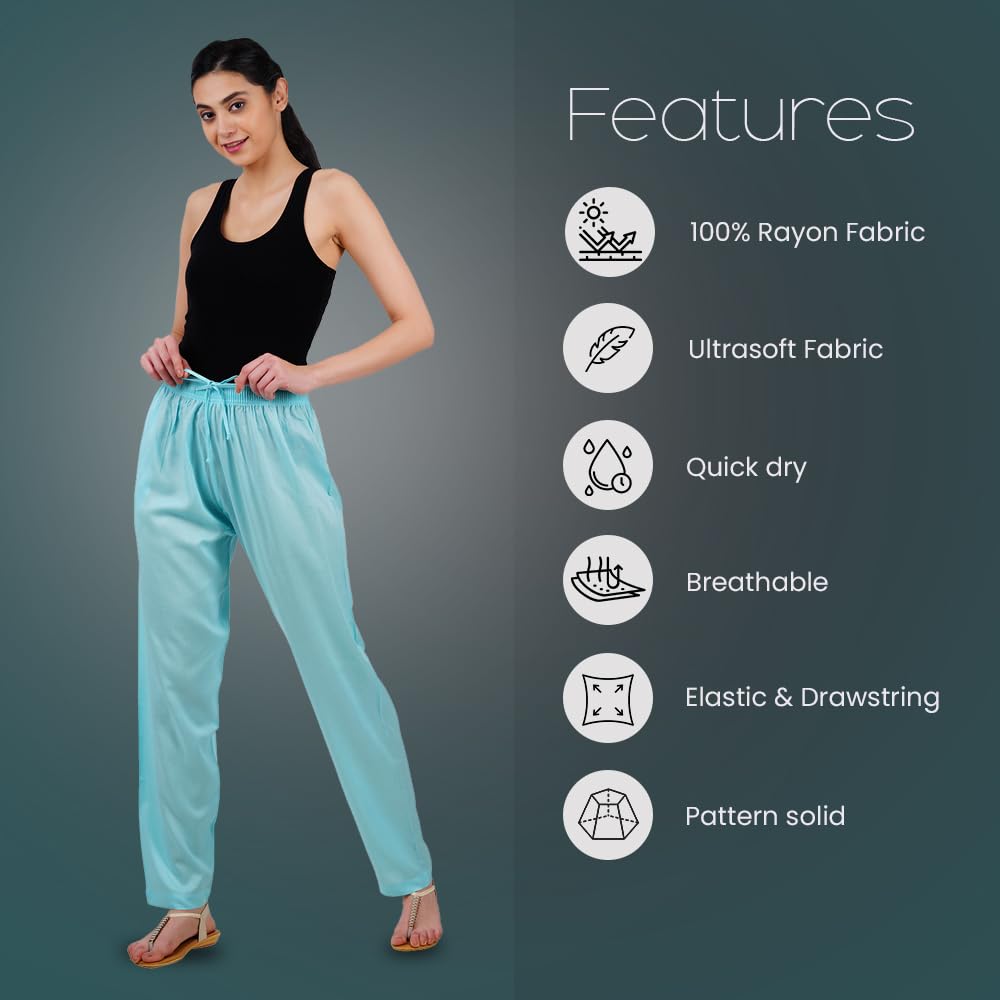 Happy Bunny Rayon Straight Pants for Women - Image 2