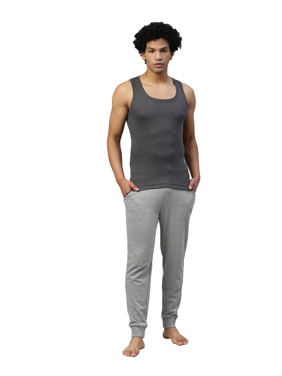 Dixcy Scott Mens Cotton Vest - Charcoal - Image 5