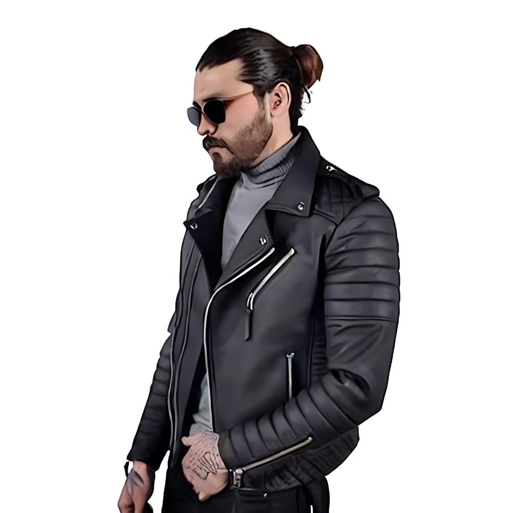 DIGIMAX LEATHER Faux Leather Jacket for Men - Black - Image 2