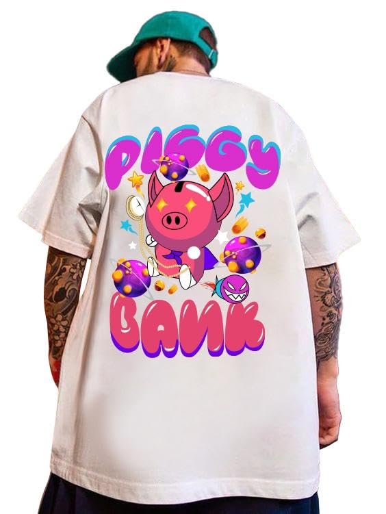 CHKOKKO Printed Round Neck T Shirt for Men - PastelBeige