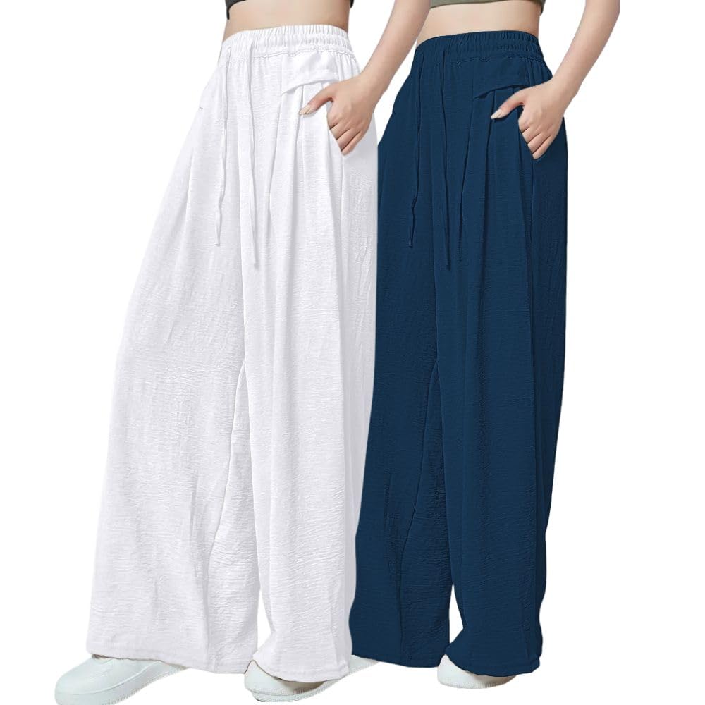 GRECIILOOKS Women's High-Waisted Textured Trousers