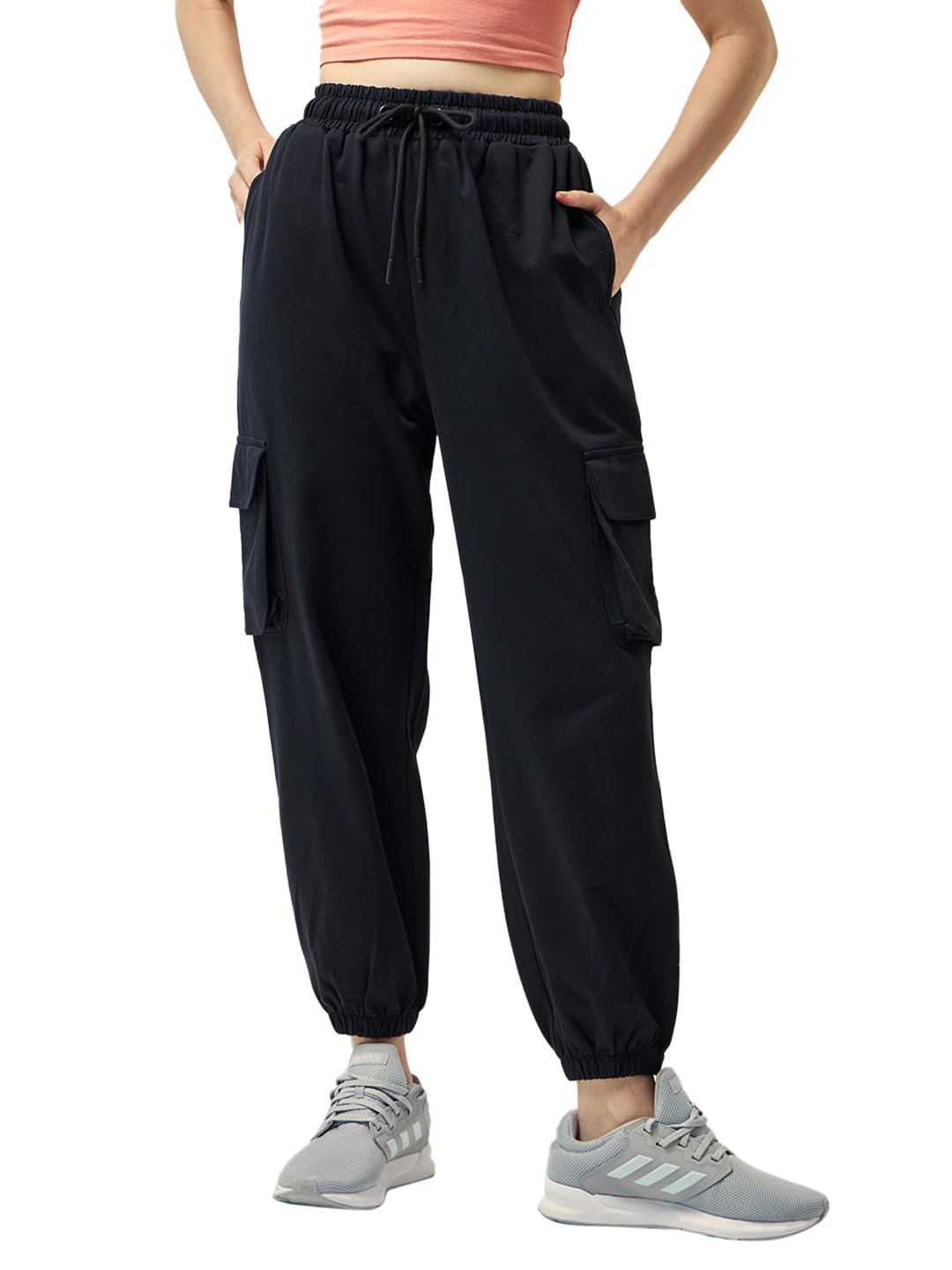 Bewakoof Women Solid Oversized Joggers - Black