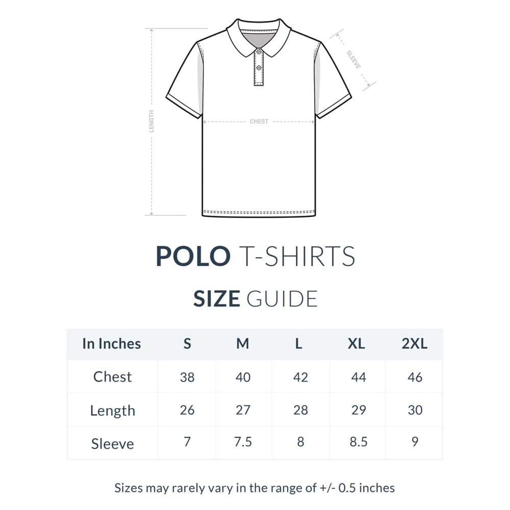 XENOVAURBAN Men's Polo T-Shirt Wrinkle Free Quick Dry - Image 2
