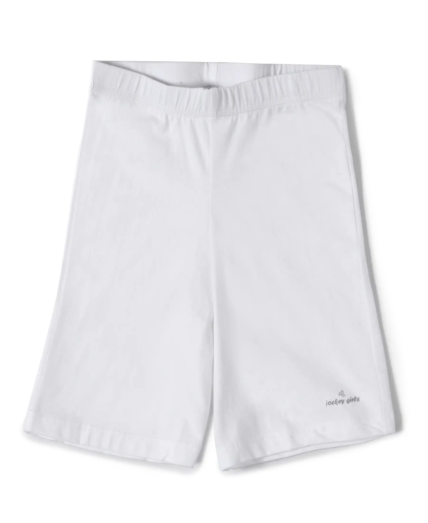 Jockey Girls Cotton Shorties - White