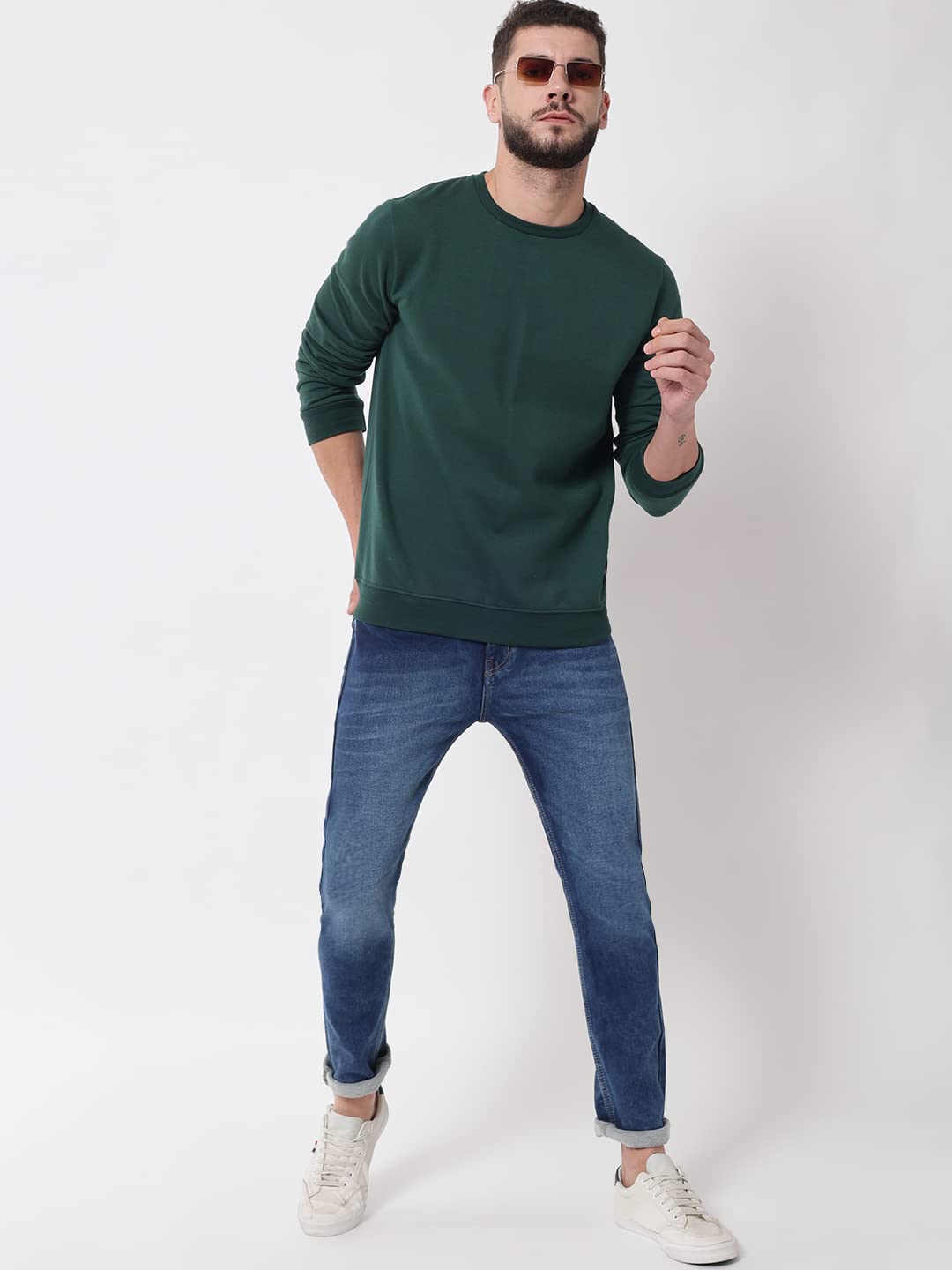 ENDEAVOUR WEAR Men's Cotton Blend Sweatshirt - Tealgreen - Image 4