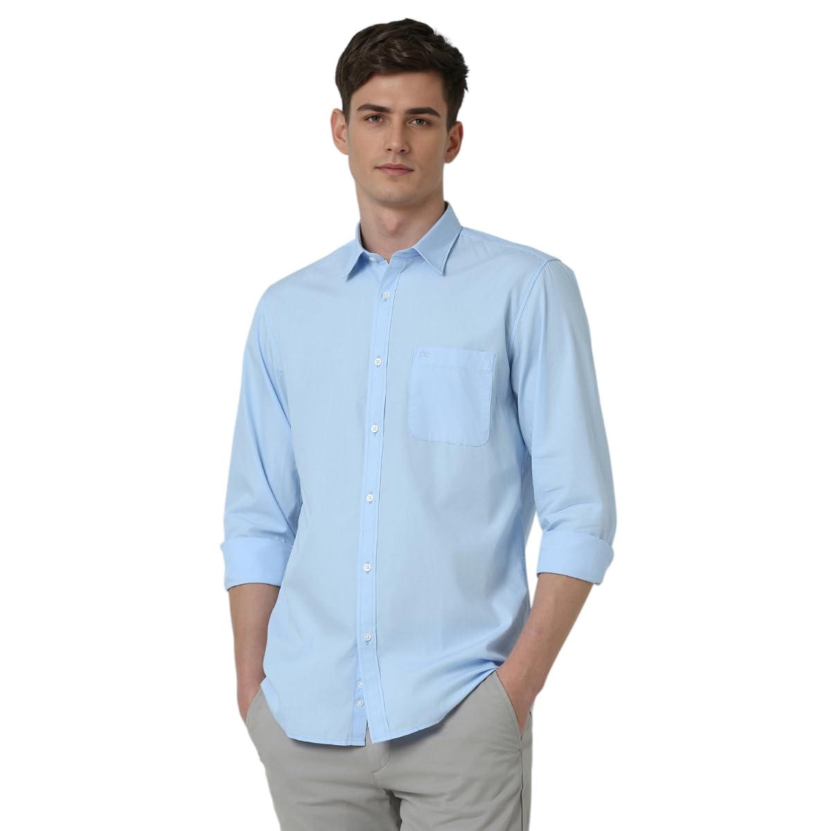 Peter England Men's Oxford Shirt - Light Blue
