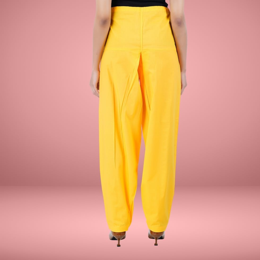 Yellow Semi Patiala Salwar for Women - Image 5