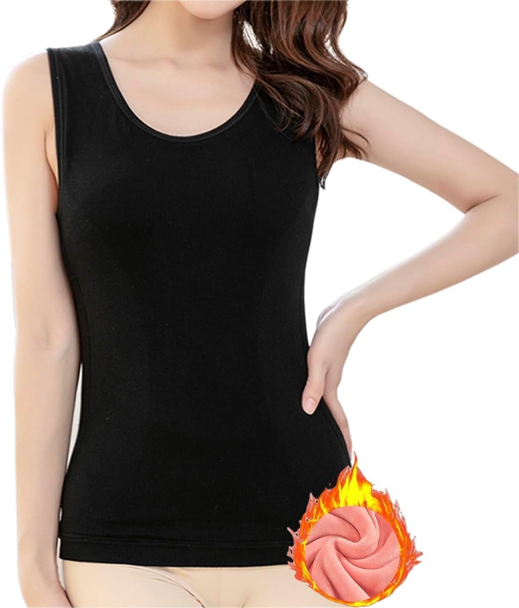 Apricot Velvet Thermal Tank Top for Women - Image 2