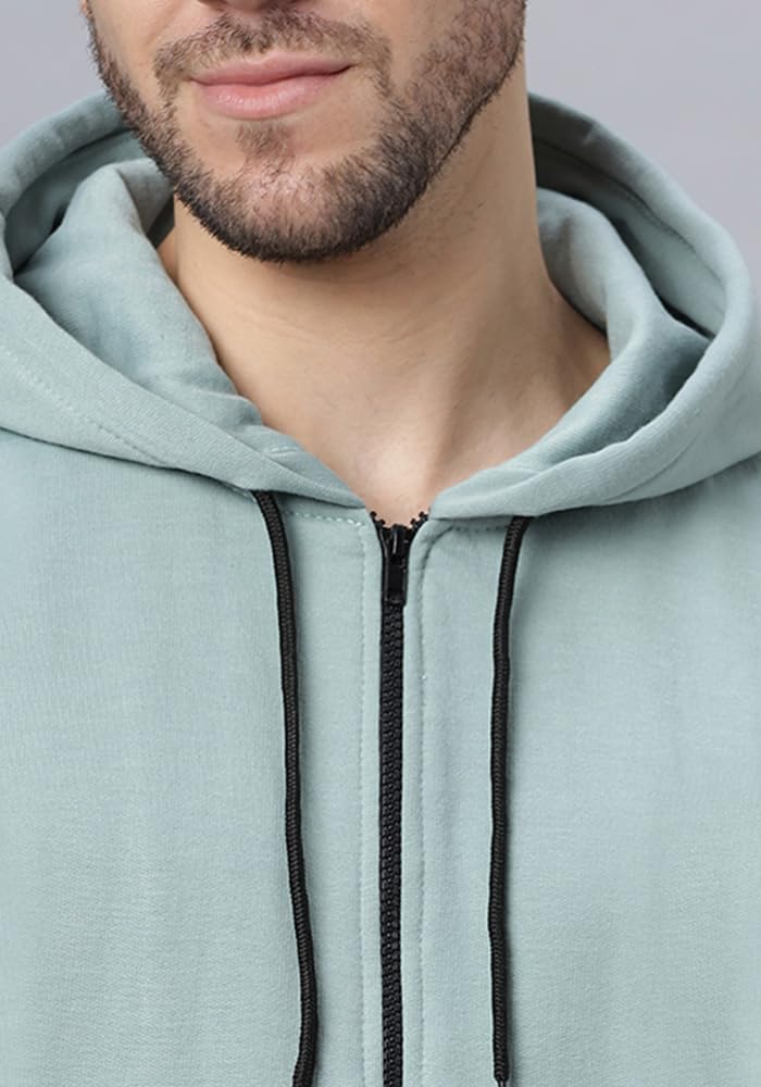Authentic Wear Men's Fleece Zipper Hoodie Jacket - Mint - Image 4