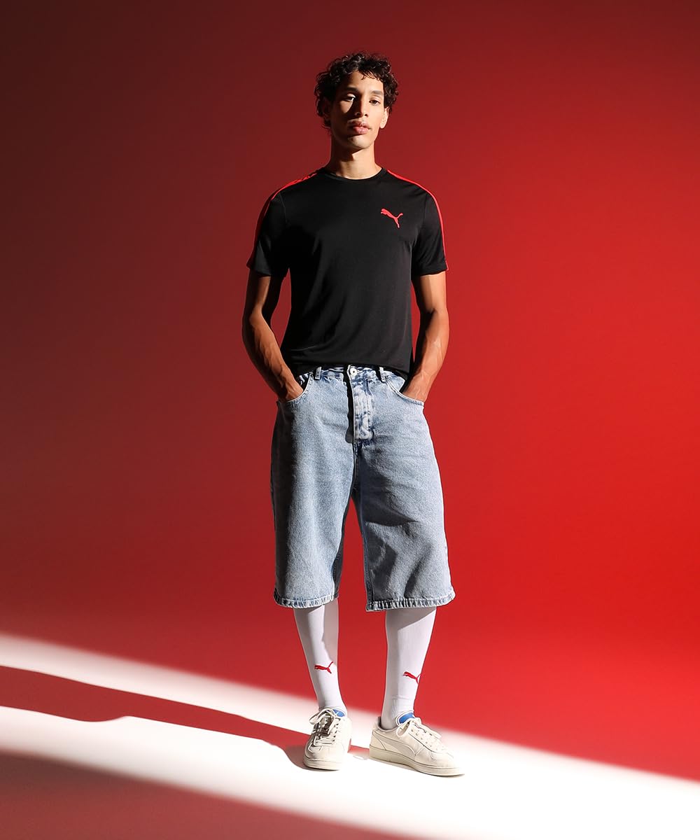 Puma Men's Classic Fit Tee - Black High Risk Red - Image 5