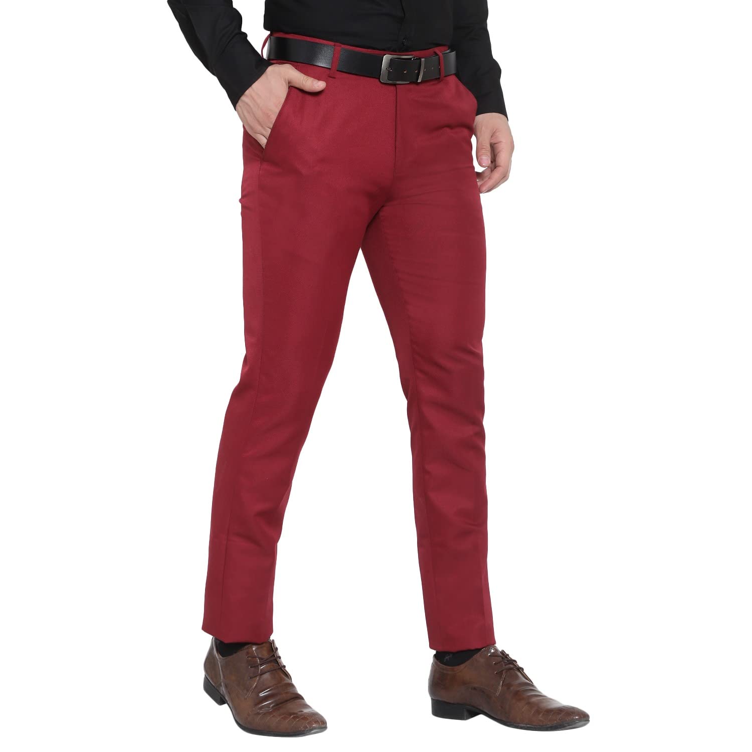 SHBM Men's Formal Trouser - Maroon - Image 5